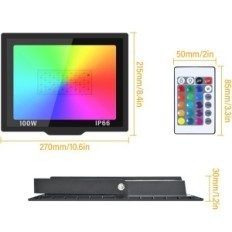 Faro del Rigidon, 100W, 10.000 lumen, 16 colori, 4 modalità, IP66, RGBW