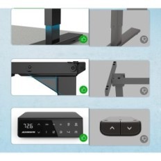 Schreibtisch stehend Maidentite T2 pro einstellbarer elektrischer elektrischer zweistufiger, schwarz