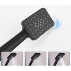 Sprchový mixér, černý, 1,5 m, výtok a mikrotelefon, výstava