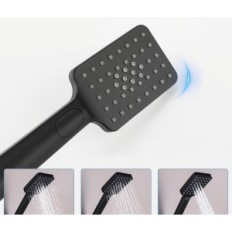 Sprchový mixér, černý, 1,5 m, výtok a mikrotelefon, výstava