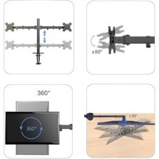 Suptek desk handle for 2 computer screens up to 27 inches exhibition