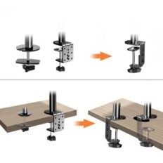 Suptek Desk Handle for 2 Computer Screens opptil 27 tommers utstilling