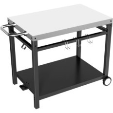 Vel BBQ BBQ Rustfritt Stål Vogn Foldbart Hjelpbord, Hvit