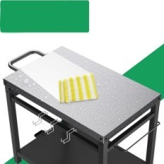 Well BBQ BBQ Stainless Steel Trolley Foldable Auxiliary Table, White