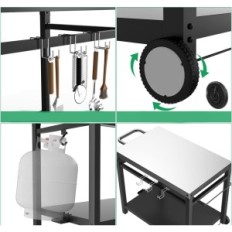 Barbecue BBQ Table auxiliaire pliable en acier inoxydable