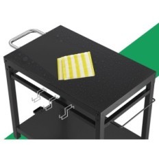 Mesa de churrasco de aço inoxidável Bem Grill, 65 kg Capacidade de carga, preto