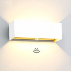 Lámpara de pared Kingwen con sensor de movimiento de 30W, 3000k, IP65, Blanco