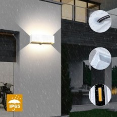 Λάμπα τοίχου Kingwen με αισθητήρα κίνησης 30W, 3000K, IP65, λευκό