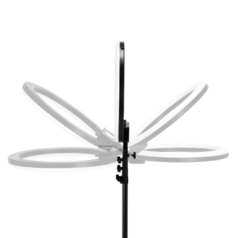 Lâmpada Anel GLOW 18" com Tripé 45W — vista lateral