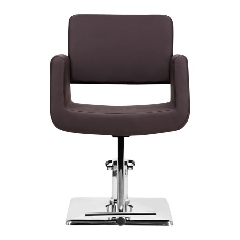 Fauteuil de coiffure Gabbiano Helsinki marron — vue de face