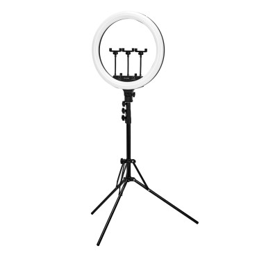 Lampe anneau GLOW 18" BSC RGB avec trépied 45W — vue de face