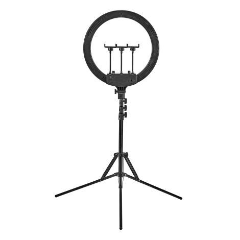 GLOW 18" bsc RGB ring lamp with 45W tripod — front view