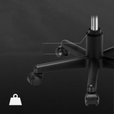 Sgabello da ufficio ergonomico EUREKA regolabile 35-43 cm rotante a 360 ° nero