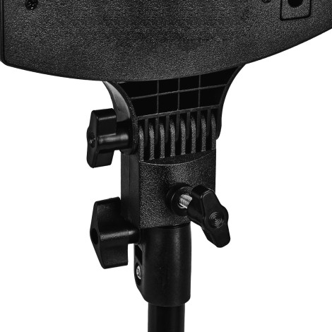 GLOW 18" BSC RGB ringlampa med 45W stativ — närbild av reglage