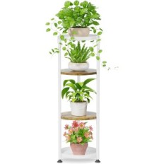 idavosic.ly 4-level shelf on plants 45 inches metal stand white brown