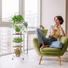 Étagère iDavosic.ly 4 niveaux sur les plantes 45 pouces métal métal blanc brun blanc