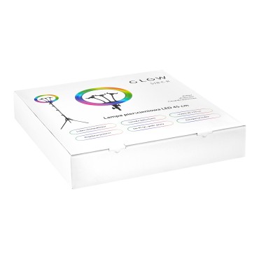GLOW 18" BSC RGB ringlamp met 45W statief — verpakking