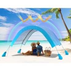 Tienda de playa Jolitac Bolsas de protección UV de 270 cm con arena azul 2-4 OS