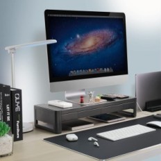 Moatanty stand on monitor 3 in 1 with 2 drawers Desk organizer with a monitor shelf, keyboard and office trinkets