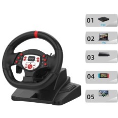 Volante del gioco con pedali DOYO, compatibile con PS4, PS3, PC, interruttore
