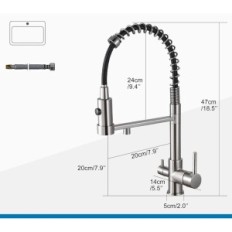 Küchenhahn mit Wasserfilter Mogfct 3in1, Nickel, verwendet