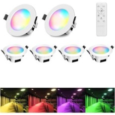 Geyueya Zapustené stropné svietidlá s diaľkovým ovládaním Smart LED svetlá s jasom a nastavením farieb