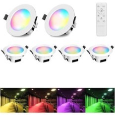 Geyueya Lampade da soffitto da incasso con set di telecomando di luci a LED intelligenti con luminosità e regolazione del colore