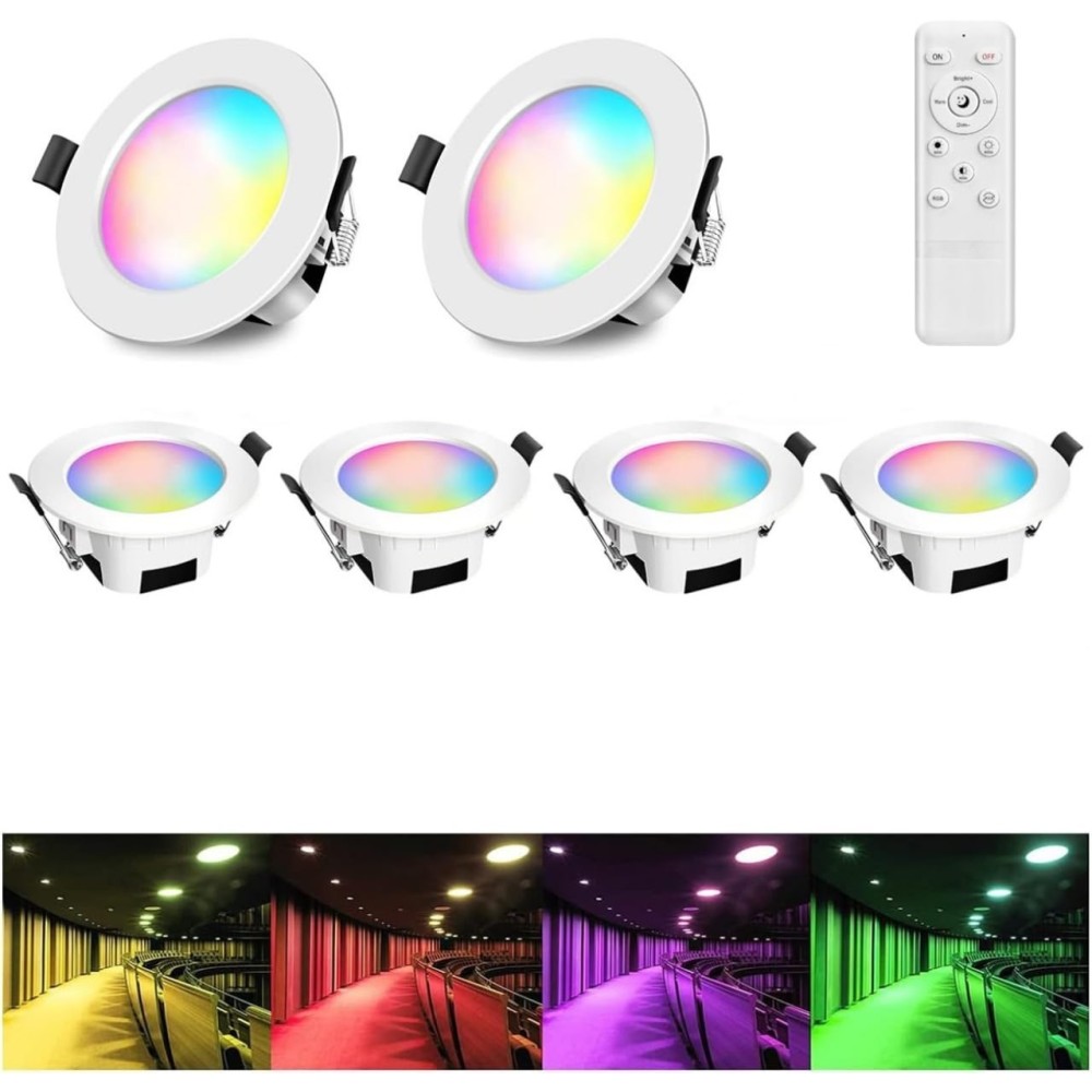 Geyueya verzonken plafondlampen met afstandsbediening Set Smart LED-verlichting met helderheid en kleuraanpassing