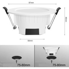 Lâmpadas de teto recesso de Geyueya com conjunto de controle remoto de luzes LED inteligentes com brilho e ajuste de cor