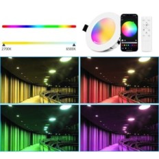 Geyueya Lampade da soffitto da incasso con set di telecomando di luci a LED intelligenti con luminosità e regolazione del colore