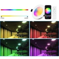 Lámparas de techo empotradas de Geyueya con un conjunto de control remoto de luces LED inteligentes con brillo y ajuste de color
