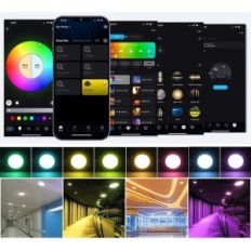 Geyueya Recessed ceiling lamps with remote control Set of smart LED lights with brightness and color adjustment