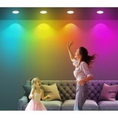 Geyueya Recessed ceiling lamps with remote control Set of smart LED lights with brightness and color adjustment