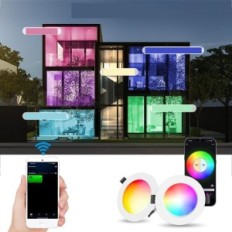 Geyueya Zapustené stropné svietidlá s diaľkovým ovládaním Smart LED svetlá s jasom a nastavením farieb