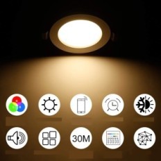 Geyueya Inbyggd taklampor med fjärrkontroll Sats med smarta LED-lampor med ljusstyrka och färgjustering