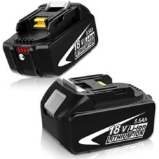 Sarja 2 TOPBATT 18V 5500MAH BL1860B Akku LED, näyttely