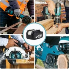 Un set di 2 batteria BL1860B di 2 Topbatt 18V 5500mAh con LED, mostra