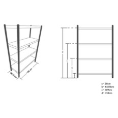 Rack laget av rustfritt stål gastronomisk 120x48.5x155cm