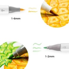 Alkoholické markery OHUHU HONULULU 48 Barvy dvojité tip, použitý