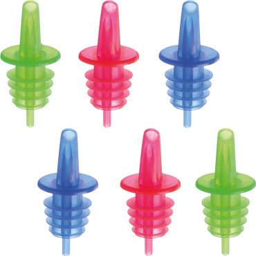 Pour διανομέα για μπουκάλι αλκοόλ 3 χρώματα που 6pcs.