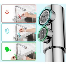 Keittiön akku Fonius eukf61CH, 3-suuntainen, ruostumaton teräs, näyttely Chrome