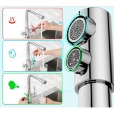 Keittiön akku Fonius eukf61CH, 3-suuntainen, ruostumaton teräs, näyttely Chrome