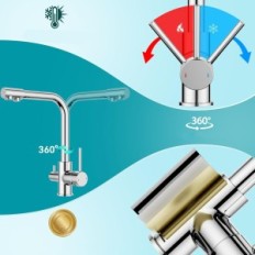 Batteria da cucina Foreius EUKF61CH, 3-way, acciaio inossidabile, fiera Chrome