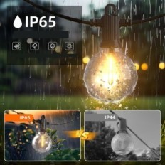 LED lampy Kawaya 23 m Vodotěsné zahradní girlandy pro vnější dekorace