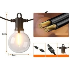 Lampy LED sznurkowe Kawaya 23 m wodoodporne girlandy ogrodowe do dekoracji zewnętrznej