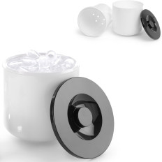Contenedor de hielo de hielo sobre hielo blanco con tapa negra 5l