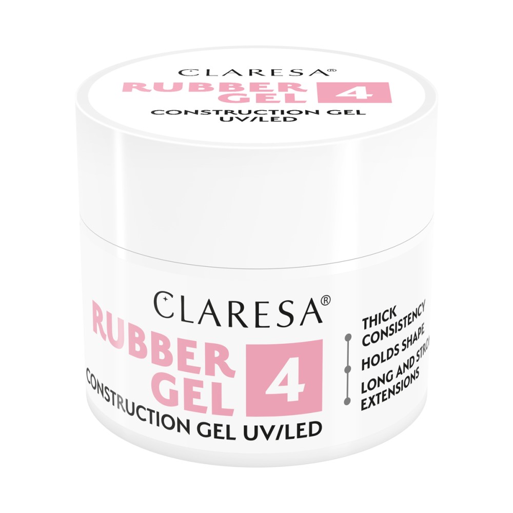 Claresa Rubber Building Gel 4 Medium Himbeerrosa 90g — Vorderansicht