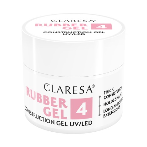 Gel de construção Claresa Rubber 4 Framboesa Médio 90g — vista frontal