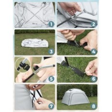 Tenda da spiaggia Glymnis BT-SD02 per 3-4 persone, UPF 50+, al parco, campeggio