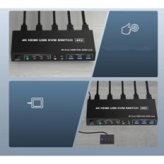 KVM ARKIDYN plus switch 4 ports 2 USB 3.0 monitors EDID 4K HDMI Audio